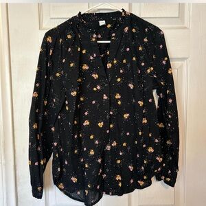 Old Navy Black Floral Top